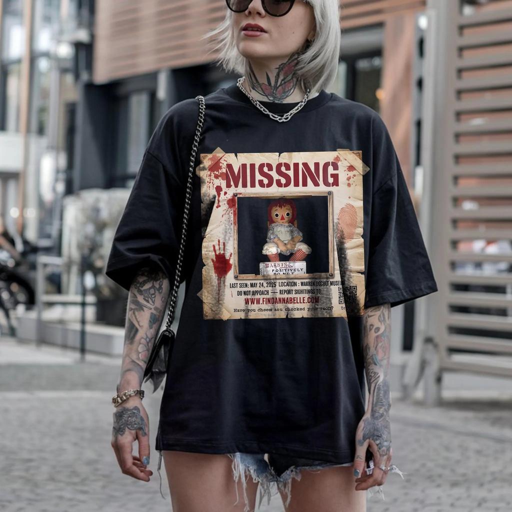 Annabelle Missing Tee Funny And Scary Shirts For Halloween And Horror Fans Searching Annabelle Dolls