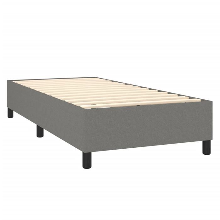 Maison Exclusive - Sommier à lattes de lit avec matelas Gris foncé 100x200cm Tissu