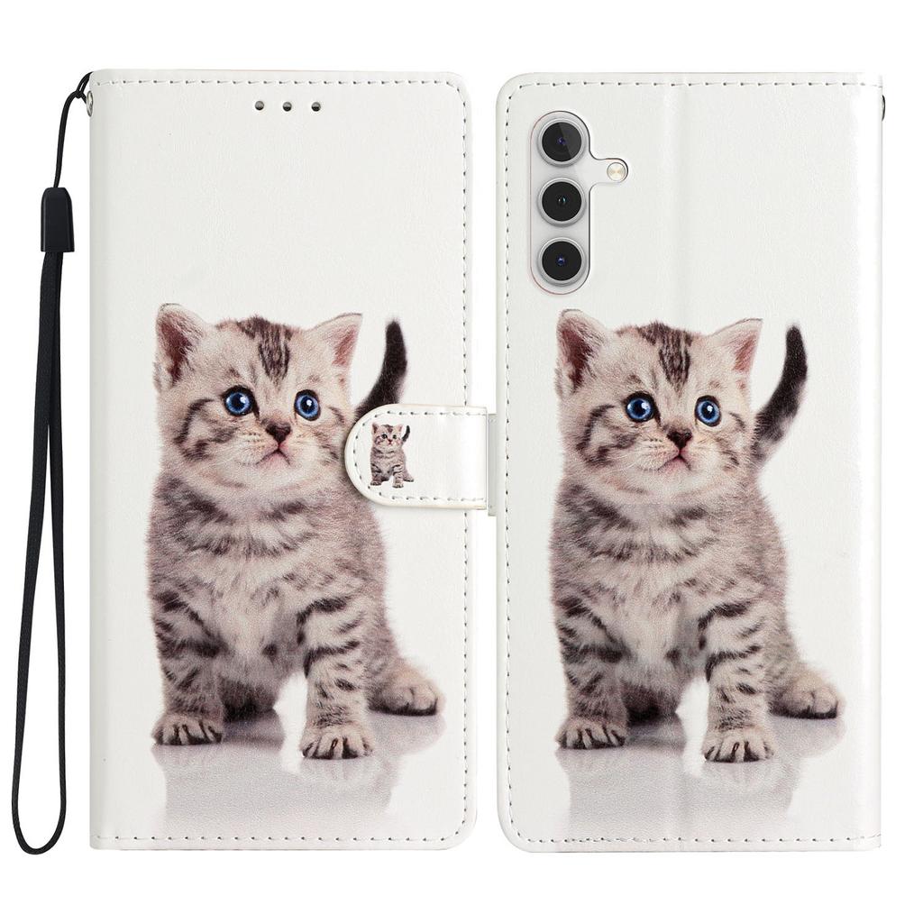 For Samsung Galaxy S25 FE Wallet Case PU Leather Pattern Printing Stand Phone Cover with Strap