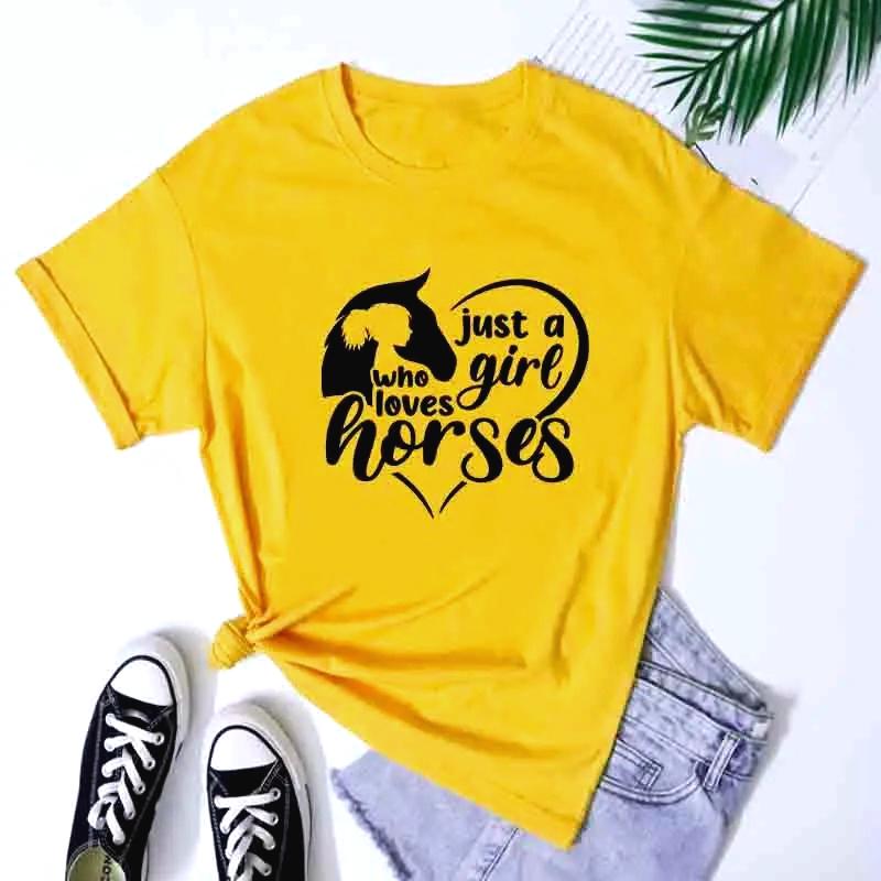Just A Girl Who Loves Horses TShirt Funny Cowgirl Rodeo Graphic Tee Top Fashion New Years Country Girl Equestrian Tee Shirts