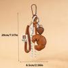 Yogodlns New Braided Rope Croissant Bag Pendant Bread Shape PU Leather Mobile Phone Lanyard Bag Decoration