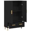 Highboard Black Oak Look 70 x 31 x 115 cm Engineered Wood