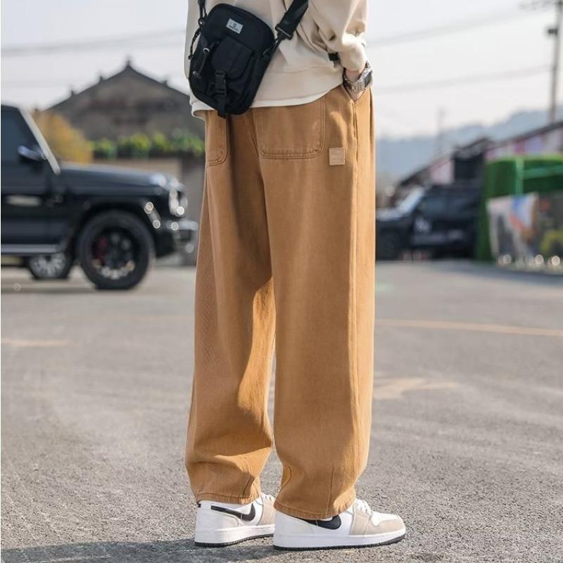 

Straight Tube Printing Loose Youth Popular Tide Nine-point Pants Lazy Casual Pants Solid Color M хаки