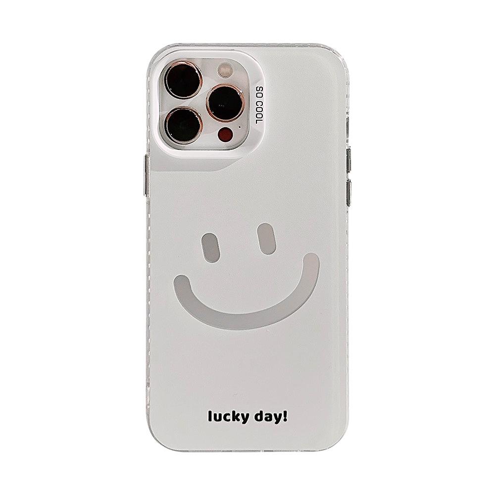 Electroplated Smiley Face for IPhone16 for 14Promax Phone Case 12 for Apple 13 Simple Korean Style 17 Anti-fall 14 Hard