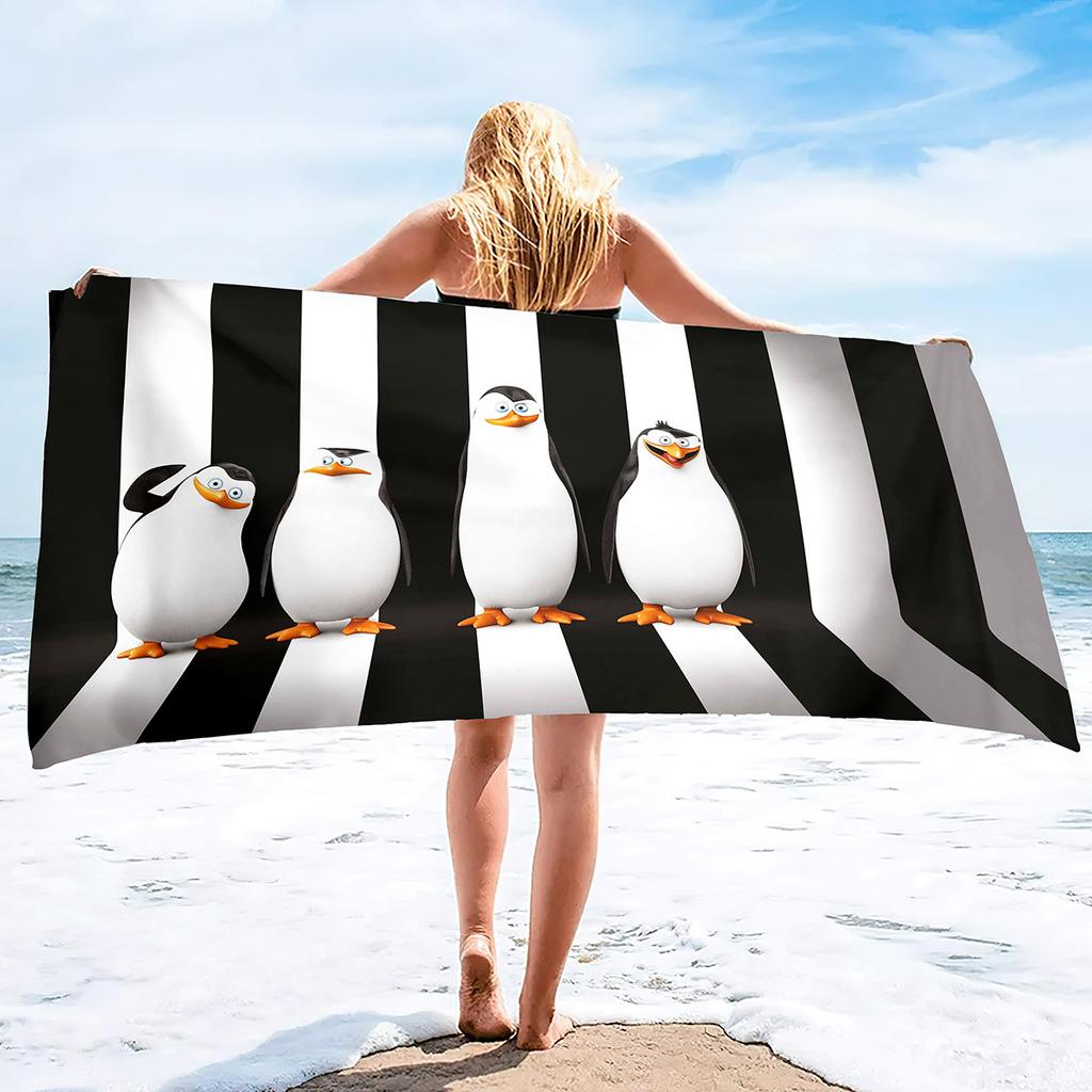 Serie di Stampa Pinguino Piccolo Telo Mare Villaggio Turistico al Mare Asciugamano da Bagno per Nuoto Asciugamano Sportivo