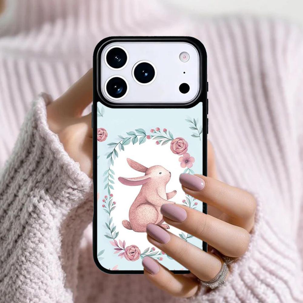 Cute Bunny Rabbit Phone Case For Apple iPhone 17 Air 16E 15 14 Plus 13 12 11 Pro Max Mini Funda Cover