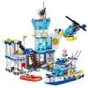 Fire Station City Oceans Blocks Compatible Fire Station Set with Fire Station Fire Helicopter Fire Ship Rescue Boat