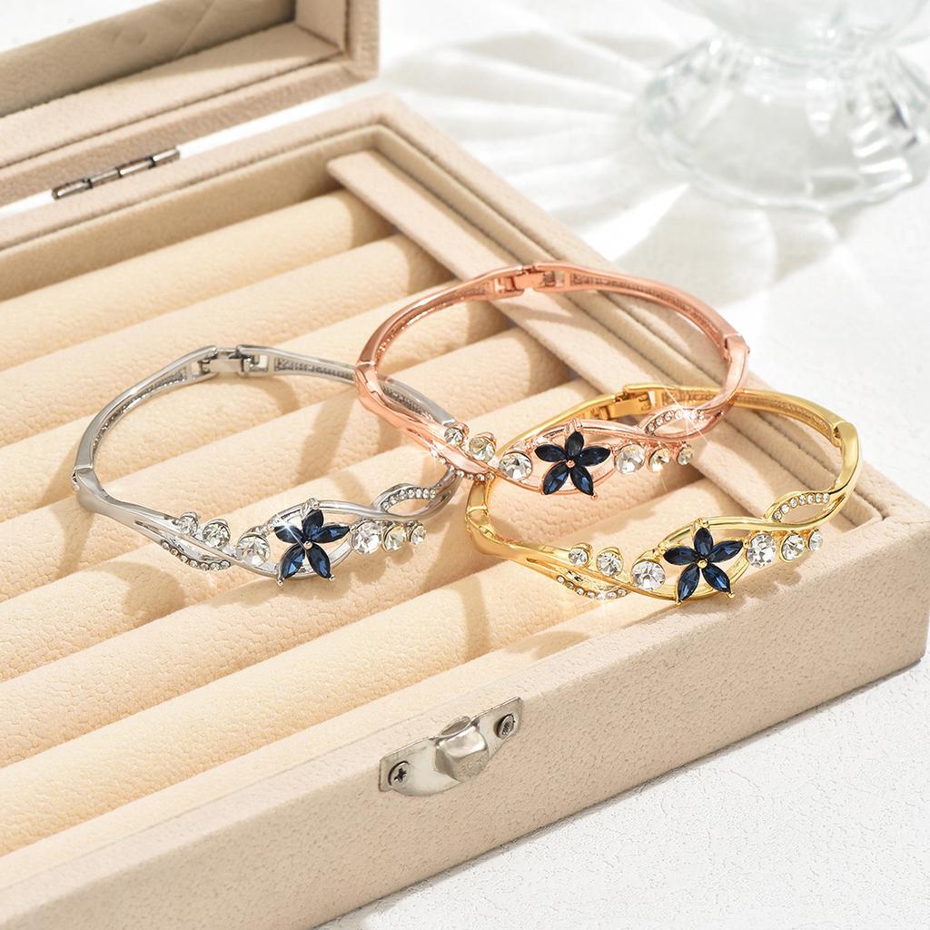 Accessories Women'S Rhinestone Geometric Open Folding Bracelet Inlaid Zircon Bracelet