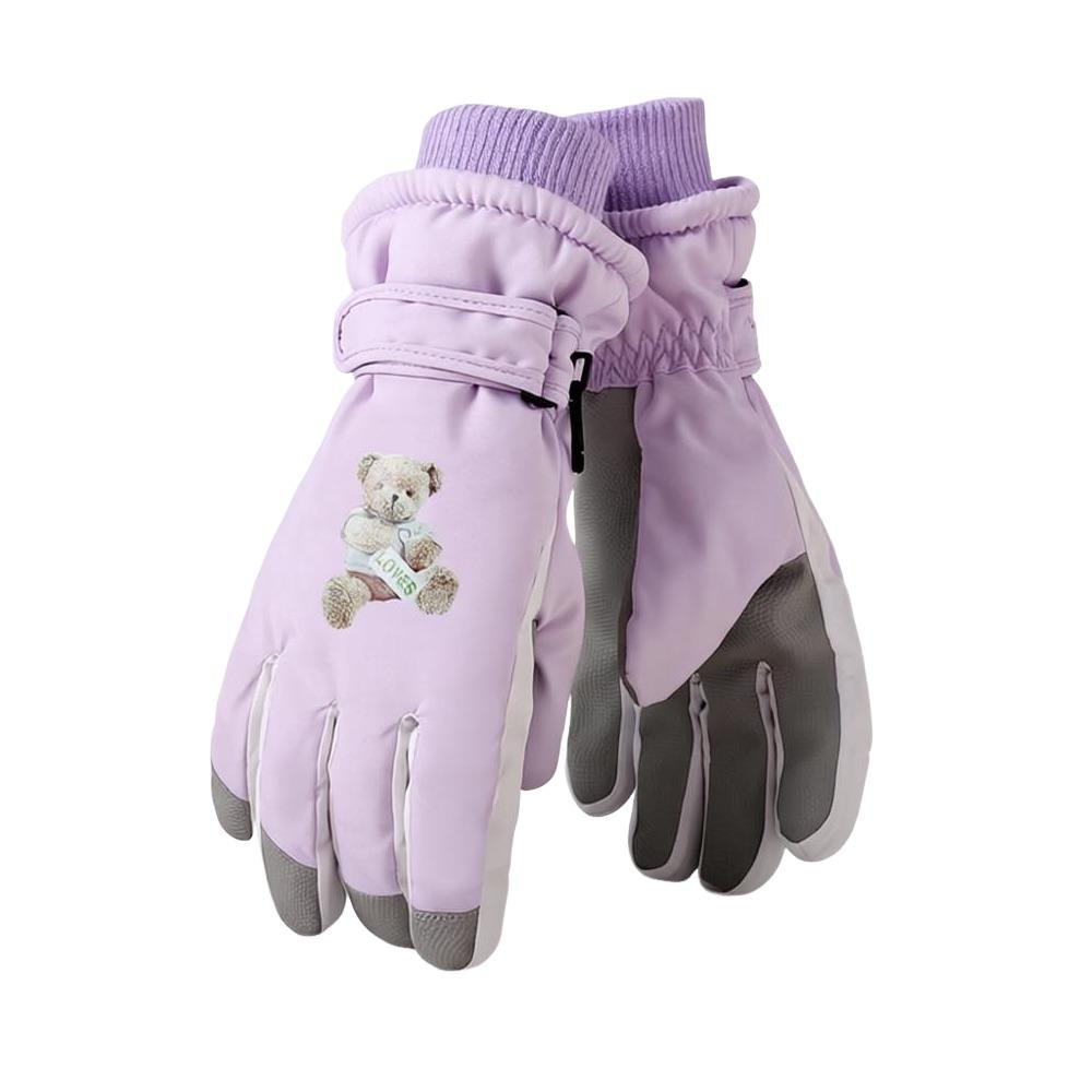 Warm Snow Gloves Waterproof Kids Winter Mittens Cute Children Ski Gloves  Mountaineering