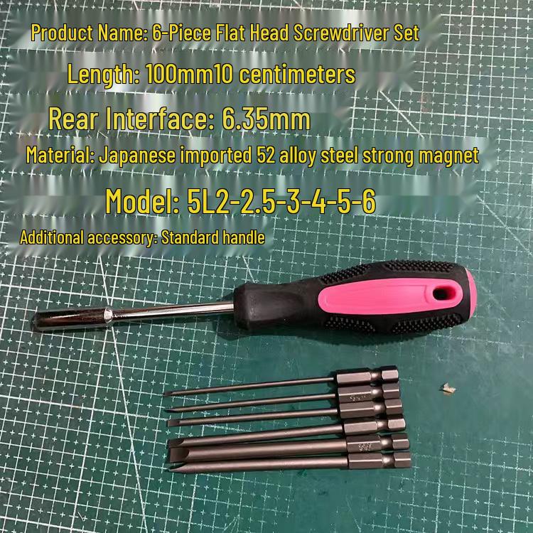 Japan S2 Steel Magnetic Slotted Flat Head Electric Screwdriver Bit