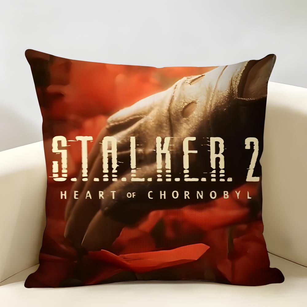 SStalker Cool Game Cushion Cover Natural Linen Organic Fabric DoubleSided Printing Room Sofa Decor Pillow Case