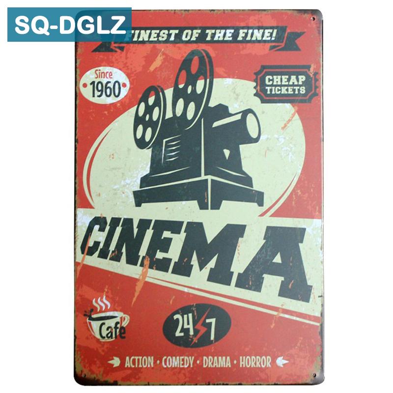 

[SQ-DGLZ] Горячая CINEMA 24/7 металлическая вывеска ретро магазин Настенный декор винтажные изделия из металла домашний декор живопись таблички художественный постер