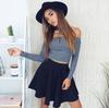 Premium Quality Mode Femme Decollete Crop Top With Long Sleeves For Stylish Comfort