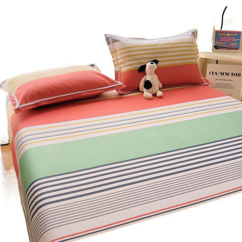 Nantong Wholesale Skin-friendly Cotton Sheets Single Piece Solid Color Washed Cotton Quilt Single Item Single Student Dormitory Polished Kang Single