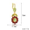 Vintage Inlaid Green Earrings Flower Leaf Dangle Earring Women's Ear Jewelry Gift