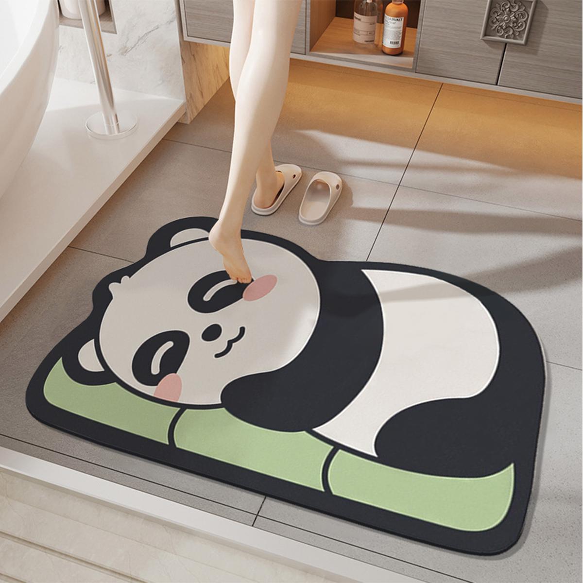 

Впитывающий коврик для ванной комнаты с рисунком животных, диатомовая грязь, нескользящий коврик для туалета, износостойкий быстросохнущий коврик для входа на крыльцо 400MMx600MM