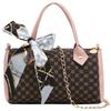 Retro Fashion Silk Scarf Printed Shoulder Crossbody Portable Women's Bag New Chain Cylinder Bag