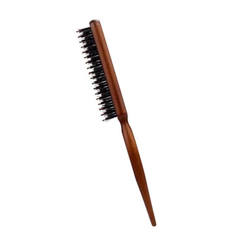 Three-Row Boar Bristle Nylon Teasing Comb and Smoothing Brush Set for Women