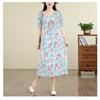 DIMANAF New 2026 Summer Women Plus Size Vintage Lady Long Dress Floral Print Beach sundress Loose Oversize Cotton
