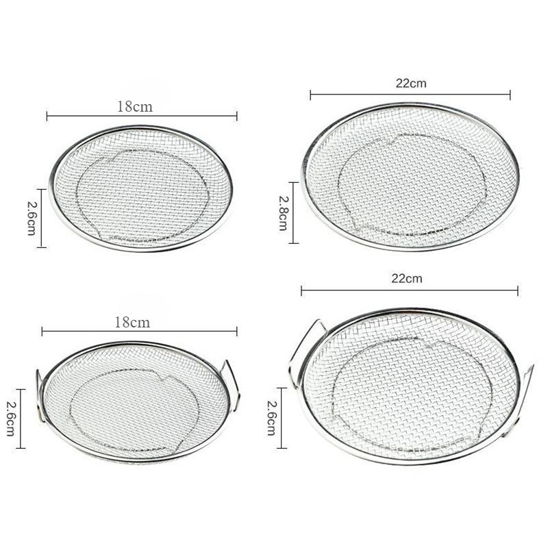 Stainless Steel Filter Tray Reusable Round Mesh Basket Fruit Vegetable Water Filter Tool Barbecue Fried Chicken Kitchen Strainer