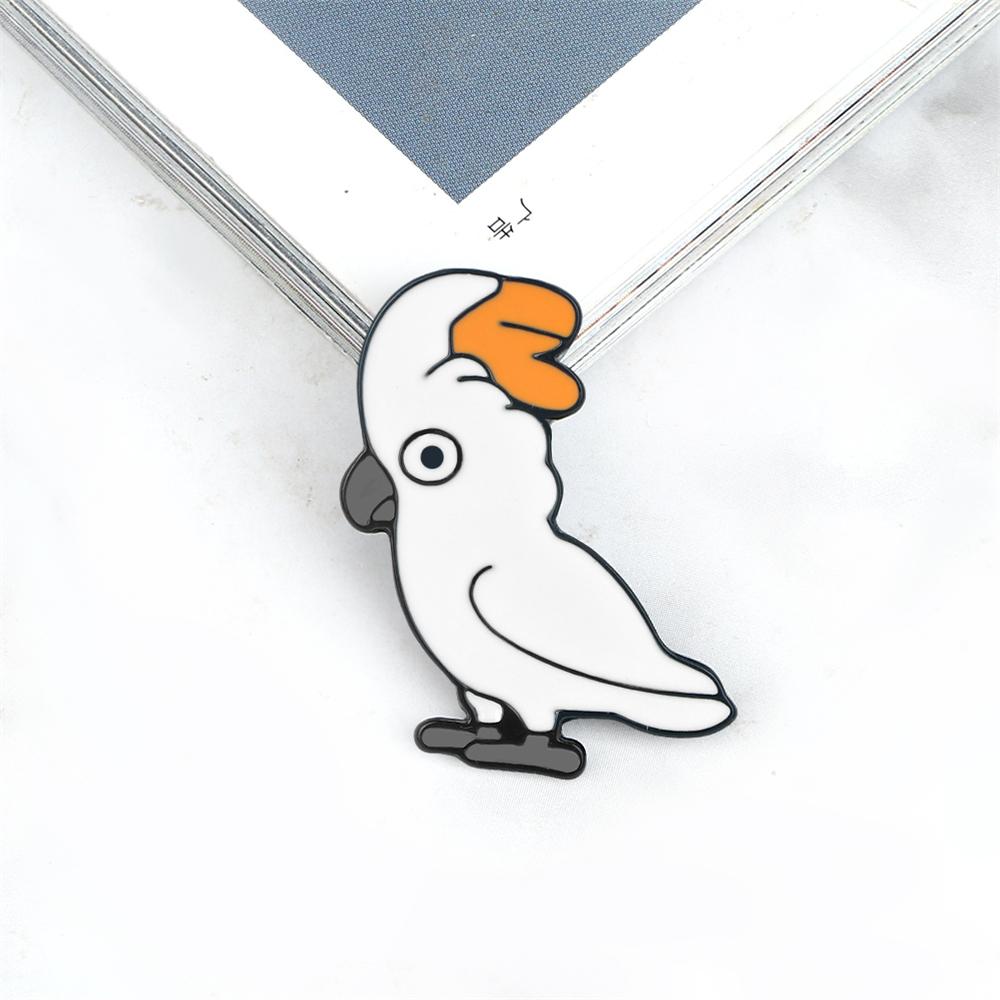 

Cute Cartoon Parrot Enamel Brooches Funny Animal Parakeet Lapel Pins Custom Backpack Clothes Hat Badge Jewelry Gifts for Friends оранжевый