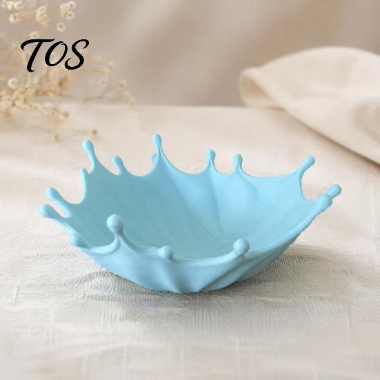 Desktop Storage Tray 3D Printed Jewelry for Rings Earrings Bracelets, Ocean Splash Organizer Trinket Dish, Decorative Home Vanity Decor Boho