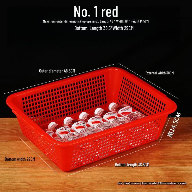 Large White Plastic Rectangular Kitchen Basket for Draining, Washing, and Storage