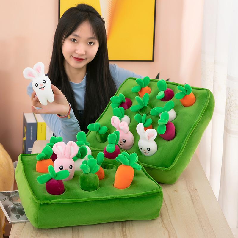 Carrot Baby Play Pulling Plush Toy Cute Preschool Enlightenment Doll Rabbit