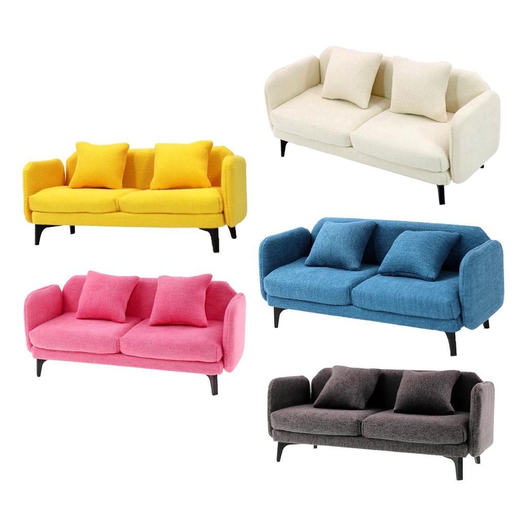 Simulation Sofa Miniature Model Figure 1/12 Scale Doll House Accessories Living Room Scene Arrangement for Enthusiasts