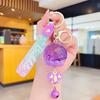 Fashionable Keychain With Lovely Cartoon Dolls and Flowing Sand In Sturdy Resin Oil Pendant Daily Use Casual Wear