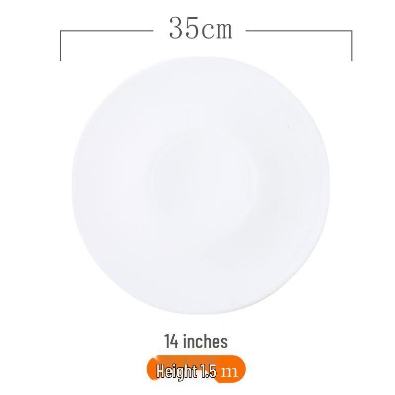 14-inch Round White Ceramic Dinner Plate