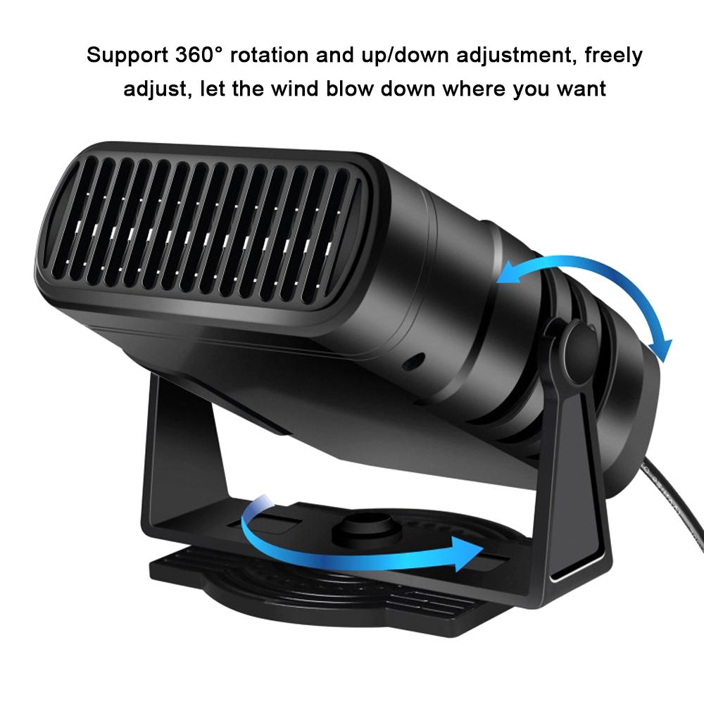 Bilvarmer Bærbar Frontrute Rask Oppvarming & Kjøling Avriming Duggfjerner Vintervarmer 360 graders Rotasjon for Bil