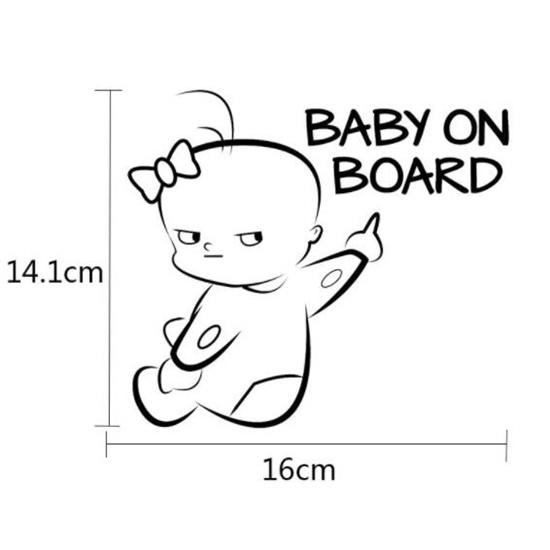 Sheet of Car Sticker Cute Cartoon Baby On Board Letter Car Window Sticker Decal Decor Warning Sign