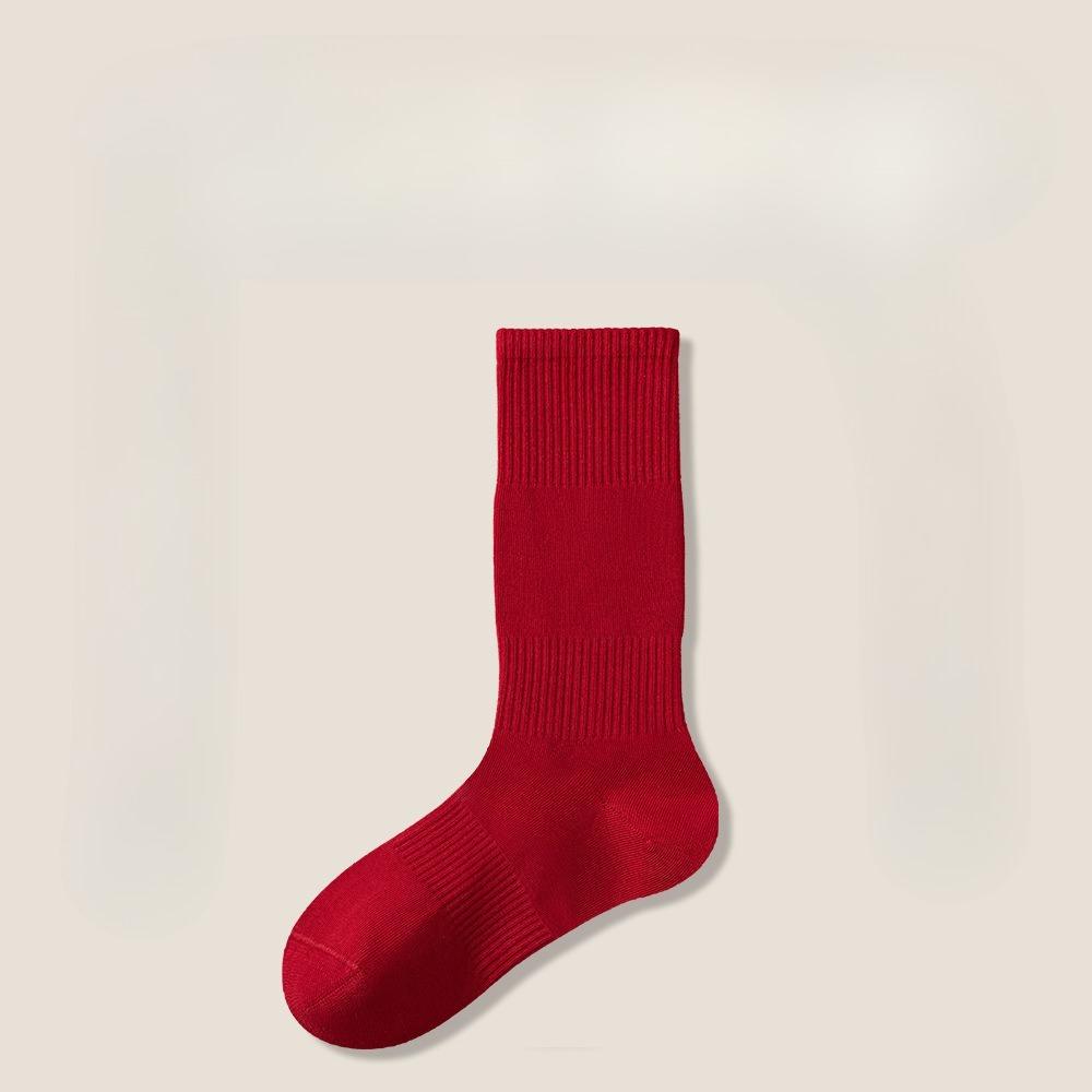 Ladies Autumn and Winter Cotton New Year Benming Year Tube Red Socks