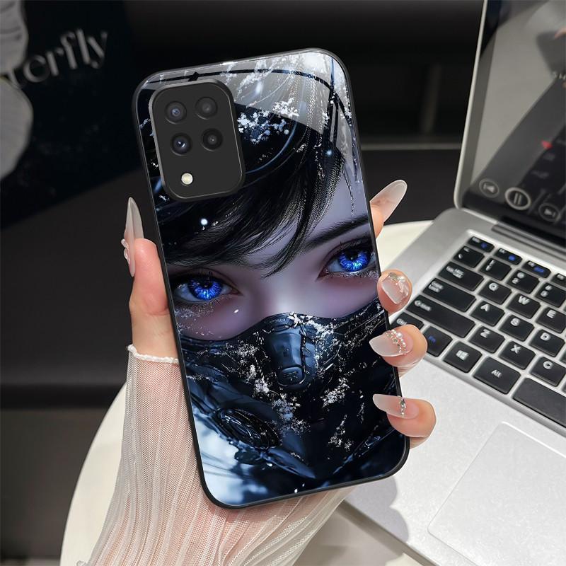 For Samsung M33 M53 Phone Case Trendy Fantasy Design Tempered Glass Hard Bumper For Galaxy M 33 M 53 Full Protection Back Covers