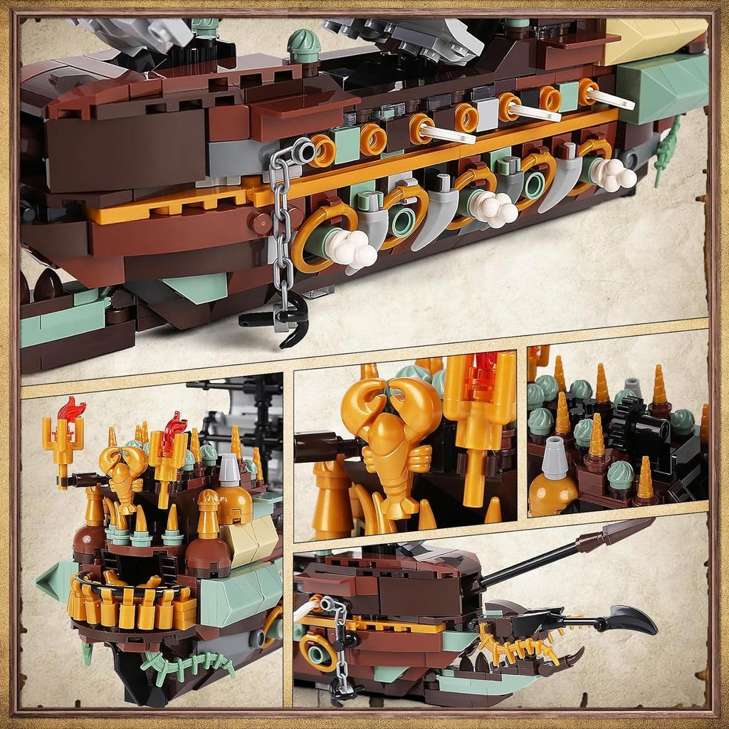 MOULD KING 10067 Ship In A Bottle Building Block The The Flying Dutchman Pirate Ship Model Sailboat Toys Kids Christmas Gifts