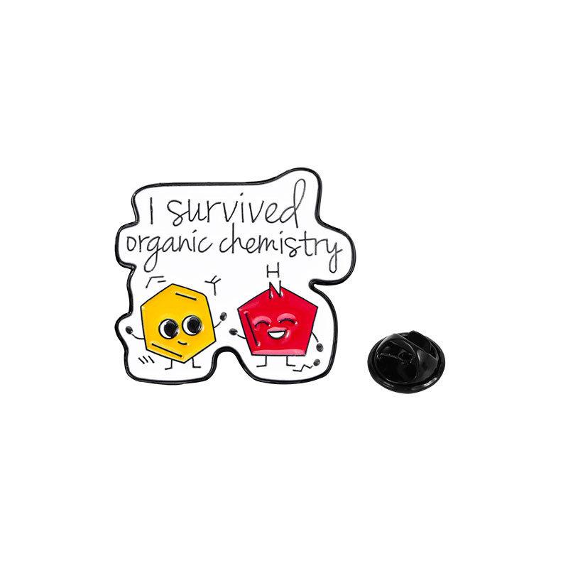 Cartoon Cute, Chemical Brooch, Chemical Symbol, Chemical Reagent Brooch Student Accessory Badge