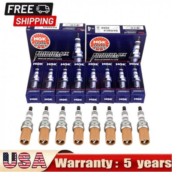 8PCS New NGK BKR8EIX 2668 Iridium Spark Plugs Racing Colder USA