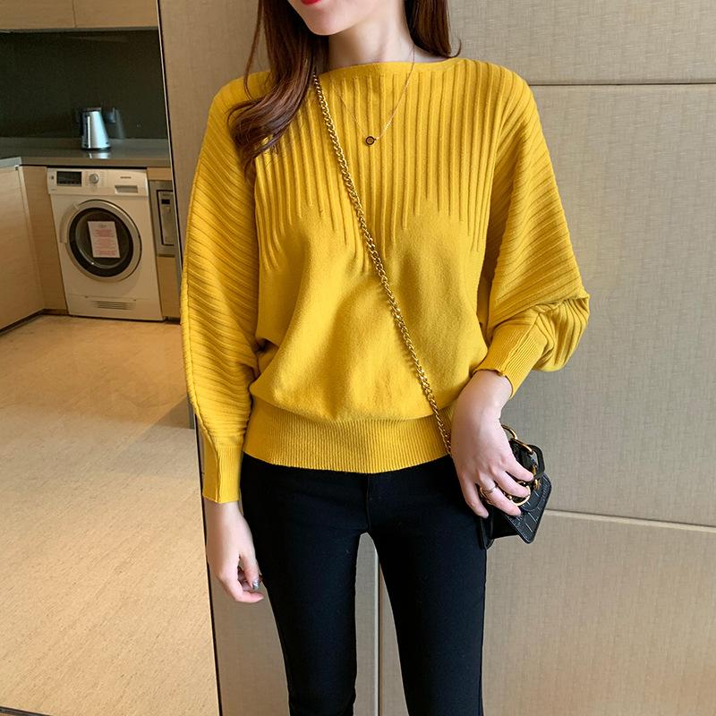 Autumn Women's Bat Sleeve Loose Short Spring Women's Sweater Knitted Bottom Top