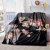 K-pop Group Poses Blanket Flannel Blanket for bed, sofa, Camping, Hiking, Picnic Essentials, gift for family Fan gifts