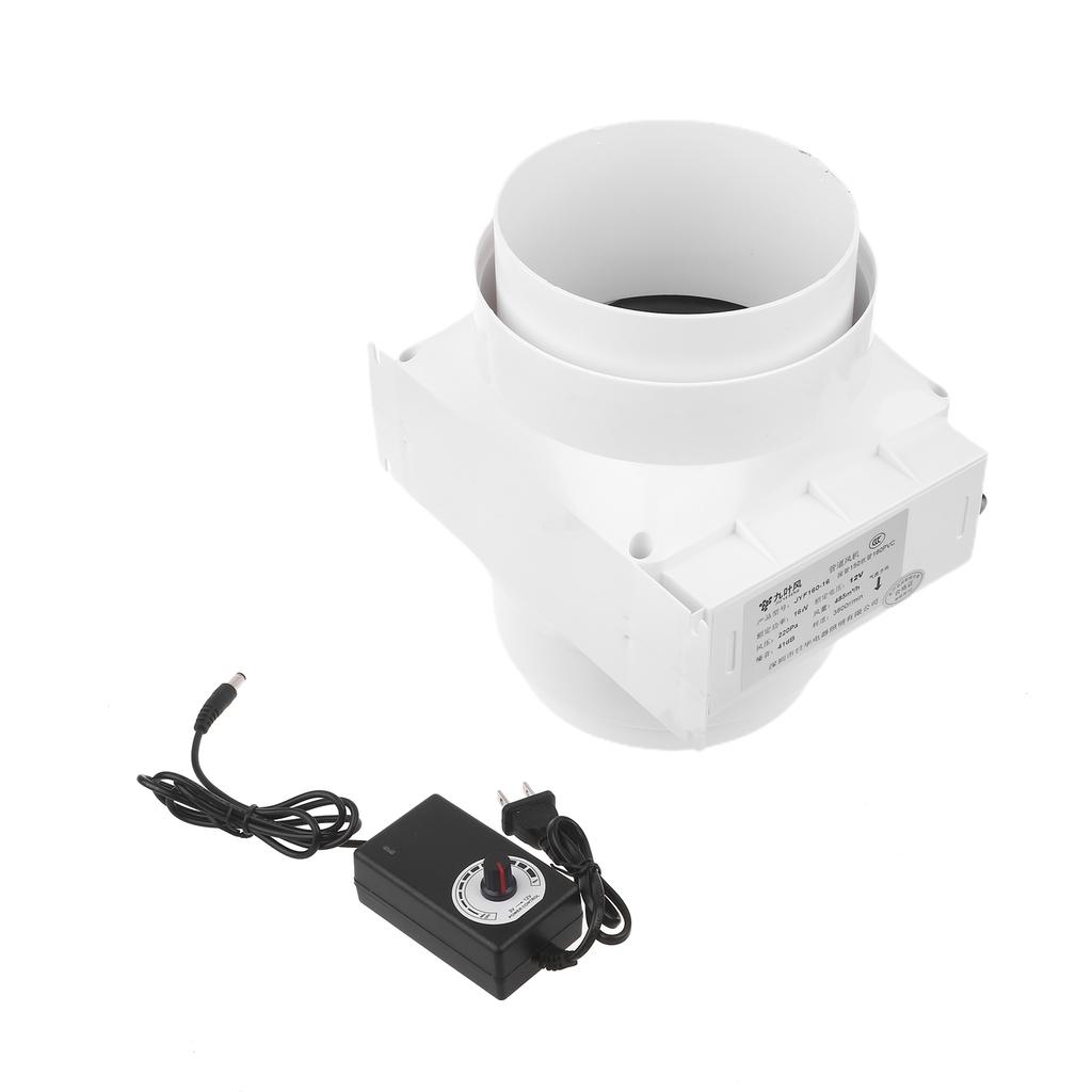 16W Extractor Fan Low Noise Duct Hydroponic Air Blower Speed-regulating Exhaust Fan for Home Bathroom Ventilation