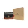 Coach Madison Camellia Studded Decor Small Calfskin Coated Canvas And Snake Leather Crossbody Bag Women Crossbody Bag Black Red 4679-B4NQ4