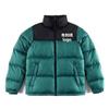Winter Embroidered Cotton Puffer Jacket Men Women Casual Warm Loose Fit Stand Collar Zip Up Coat