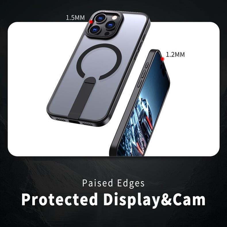 Foldable Stand Compatible with iPhone Models 13 To 17 Pro Max - Thin, Lightweight, Heat Dissipation, Magnetic, Full Coverage Case.