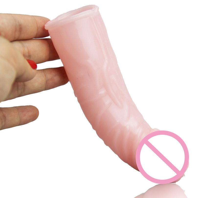Male Extender Delay Condoms Penis Extension Sleeve Reusable for Men, Realistic Penis Shape Sleeve Bold Cock Ring Adult Sex Toys