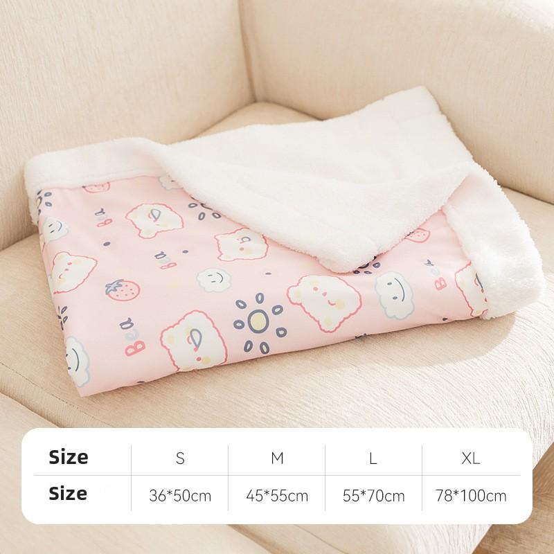 

Осенне-зимнее теплое утолщенное флисовое одеяло для собак, красочное мультяшное одеяло с изображением животных, подушка для кошек, одеяло для домашних животных M