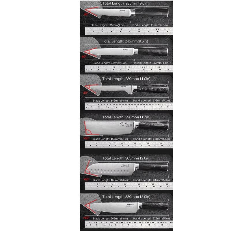 WXCOO Japanese Knife ProfessionalKitchen Knife Multifunction Cleaver 5CR15 Stainless Steel Kitchen Tools Professional Chef Knife Stainless Steel Blade