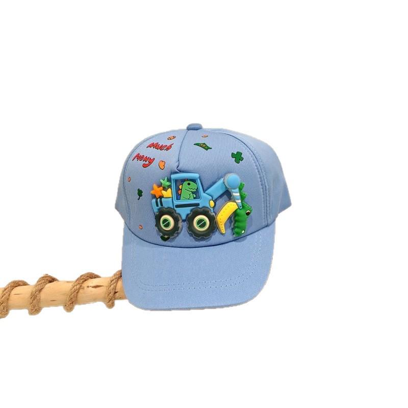Spring Kids' Cartoon Excavator Baseball Cap - Cute, Versatile Sun Hat for Boys & Girls