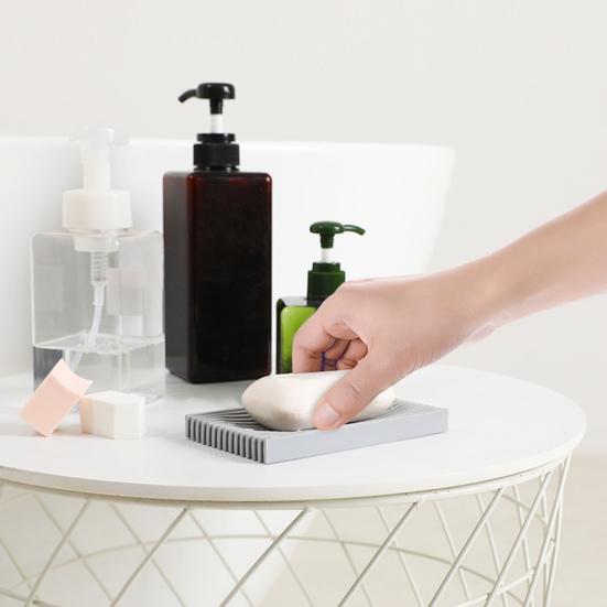 1/3Pcs Soap Box Countertop Soap Holder with Grille Design Bathroom Kitchen Bathroom