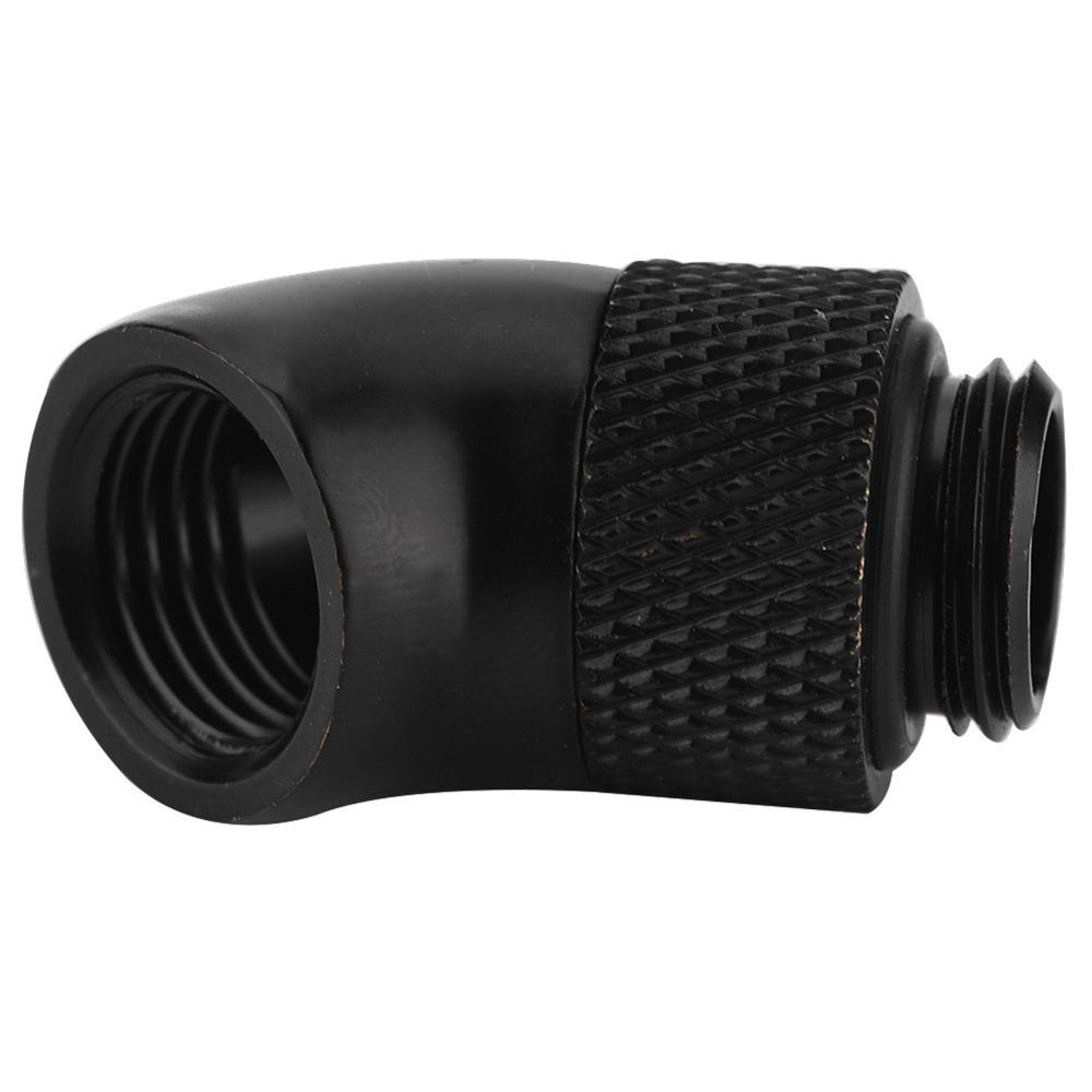 2PCS 360 Degree Rotarys Rotarys Fitting Adapter G1/4 Thread Black 45 Degree Bend Fitting Male To Female Extender GPU Water Block